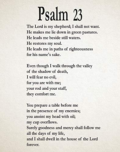 Psalm 23 Psalm 23 Print Psalm 23 Poster Bible Poster bible Print Bible Decor Bible Quote Psalm Quote Book of Psalms Bible Wall Art Christian (21cm x 30cm, Ivory)