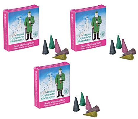 Crottendorfer Original Räucherkerzen 24 Stück (3x Bunte Mischung Mini`s)