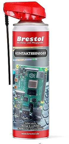 BRESTOL® KONTAKTREINIGER 400 ml (2324) für Elektronik, Elektronikreiniger Platinenreiniger Raspberry-Pi Sicherheits-Reinigungsspray Lithiumsprühfett Kontaktspray Elektro-Reiniger Elektronik-Reiniger