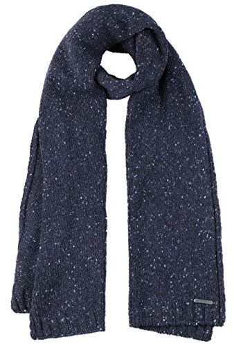 Stetson Hagen Strickschal Schal Wollschal Winterschal Damenschal Herrenschal Damen/Herren - Made in Italy Winter Herbst-Winter - One Size blau-meliert