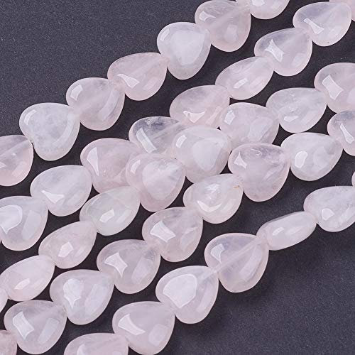 FASHEWELRY 1 Strands Natural Rose Quartz Heart Beads 6mm Misty Rose Loose Stone Beads Strands for DIY Bracelet Necklaces Jewelry Making