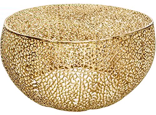 Riess Ambiente Filigraner Design Couchtisch Leaf 80cm Gold Handarbeit Wohnzimmertisch Tisch Sofatisch