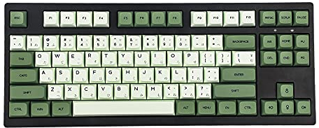 Matcha 3.0 Dye Sub ZDA PBT Keycap Ähnlich wie XDA Japanisch Koreanisch Russisch für MX Split Keyboard 104 87 61 Melody 96 KBD75 ID80 GK64 68 (nur Tastenkappe) (Matcha Japanisches Kit 3.0)