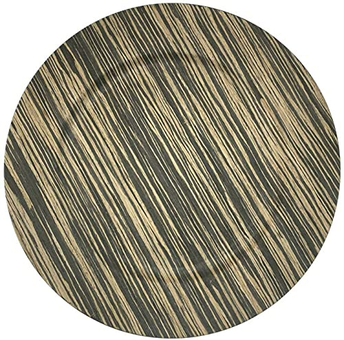 Rammento 4-Pack 33cm Wood-Effect Black & Beige Plastic Charger Plates | Decorative Reusable Christmas Plates Dinner Set, Festive Dinnerware Accessories | Large Placemat Set for 4, Table Protectors