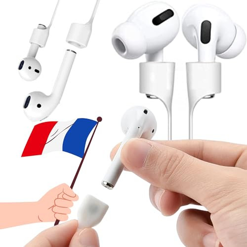 Magnetisches Band für AirPods – Anti-Verlust Sportband für AirPods 1 2 3 & Pro – Silikon Ohrhaken – Weißes Magnetkabel für Apple Kopfhörer – Sicheres und Komfortables Zubehör