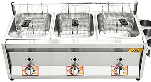 Outdoor-Herd Fritteuse Verdicken Edelstahl Chicken Chips Fritteuse, mit Korb & ​Temperaturkontrolle für den Privaten und Gewerblichen Gebrauch