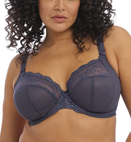 Elomi Women's Plus Size Charley Stretch Lace Underwire Plunge Bra, Storm, 38E