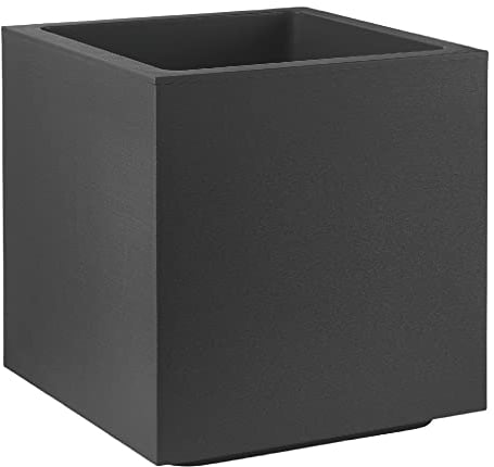 Ve.ca Vaso fioriera QUADRATO CUBO MATHERIA in plastica CON RUOTE 50CM VECA COLORE ANTRACITE AMDGarden