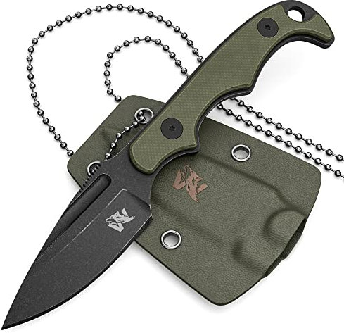 Wolfgangs CITO Neck Knife Messer - inklusive Kydex Scheide und Kugel Halskette zum umhängen - Mini Survival Outdoor Messer für jeglichen Gebrauch
