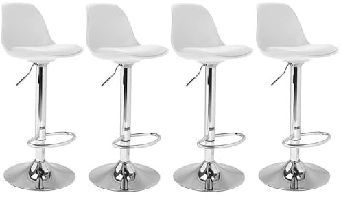 IDMarket - Lot de 4 tabourets de Bar Karl Design Blanc