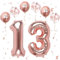 Foil Palloncini Numeri 13 Oro Rosa, VUCDXOP 101 CM Palloncino Numero 13/31, Grande Pallone Numero 13 Numeri Gonfiabili Compleanno Palloncino 13/31 Anni Festa Compleanno - Vola con l'Elio
