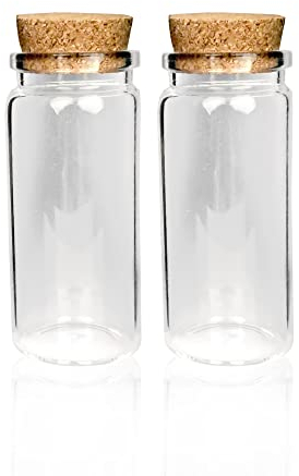 Bestlivings Mini Glasflaschen mit Korken 50ml (16er Pack) - Kleine Glasfläschchen zum Befüllen - Reagenzglas Glas für Hochzeit - Mini Gläser Gastgeschenke