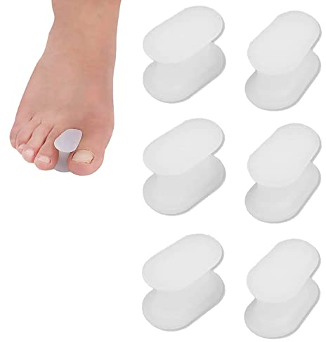 Silikon Zehentrenner,Zehenspreizer für überlappende Zehen,Zehenabstandshalter Silikon,Zehenspreizer Silikon,Groß Toe Spacer,Gel Zehenspreizer Hallux Valgus Korrektur Set,6pcs