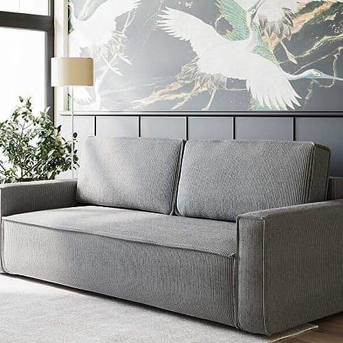 Sofa Wohnlandschaft Schlafsofa XXL Cord Couch Klappbar mit Stauraum