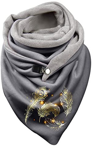rtdgcv Dreiecksschal Damen Winter Damen Herbst und Winter Fleece warmer Federdruck Doppelnähte Dreieck Schnalle Schal Schal Halstücher Herren