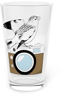 Teegarb Letter Blanket Lustiges Fernglas für Vogelbeobachtung, Vogelbeobachtung, Humorvoller Kameramann, Ornithologie, Lebensräume, Pint-Glas, 473 ml