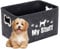 ToKinCen Collapsible Dog Toy Bin and Clothes Storage Box - For Dog Toys, Blankets, Coats and More - Dark Gray