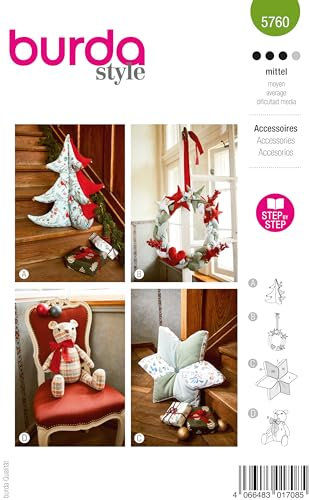 burda style Schnittmuster Deko Set für Weihnachten 4 Schnitte
