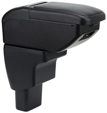 OYHCM Armrest for Hyundai I10 2011-2019,6 USB Ports, Phone Slot | 4 USB Ports + 2 USB-C, Rear Cup Holder, Phone Slot, Double Storage, Sliding Armrest Lid, Center Console Storage, PU Leather