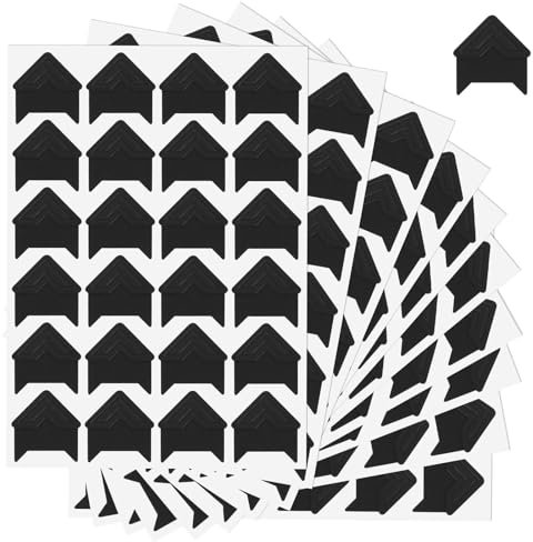 Lunaanda Fotoecken Selbstklebend, 240 Stück Fotoecken Aufkleber für Scrapbook 10 Blatt Foto Klebeecken Sticker Foto Ecken Klebe Fotoecken für Fotoalbum DIY Basteln Scrapbooking (Schwarz)