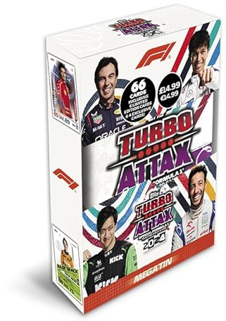 Topps Turbo Attax Formel 1 2024 - Mega Tin - Fast Track - enthält 66 Karten, darunter 6 LE's und 4 Exklusive Fast Track-Karten