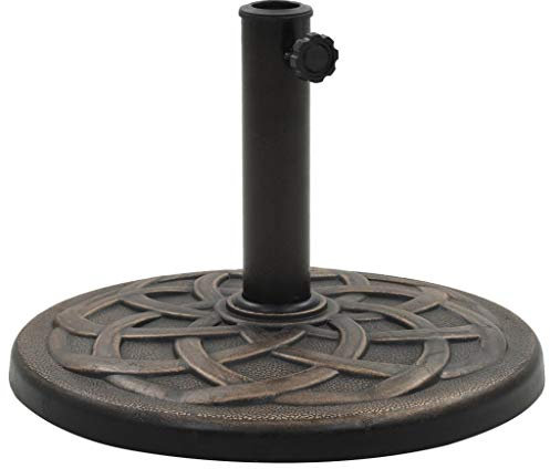 Homgoday Runder Sonnenschirmständer aus Polyresin, Bronze, 19 kg