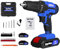 21V Cordless Drill Driver Set, Battery Power Electric Screwdriver Kit, 25+1 Torque, 2 Speed, LED Light, 26 Accessories, 45 N.m Cordless Combi Drill Kit for Home DIY