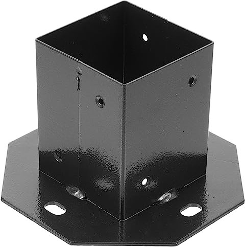 SEWOART Pfostensockel für Briefkasten Briefkastenhalterung Deckpfostenhalterung Postschutz House Decoration blacki quadratischer Sockel für Geländer Pfosten mit quadratischer Basis Metall