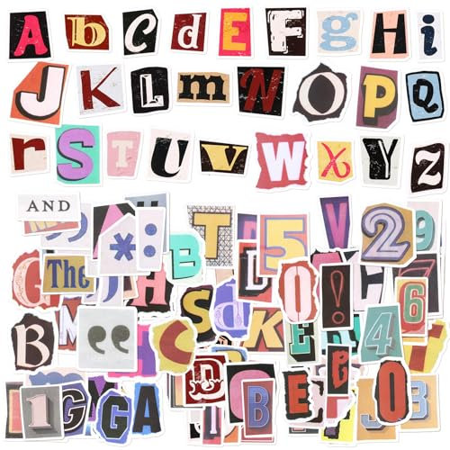 GSrenyu Vintage Letter Stickers - Retro Number & Letter Stickers, DIY Decoration for Travel Case, Laptop, Planners, Calendars, Suitcase, Notebooks, Journal