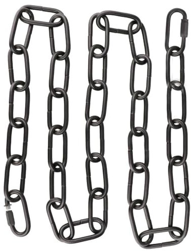 QXCFTW 90cm/35 inch Stainless Steel Black Door Chain Lock, Metal Gate Chain, Suitable for Outdoor Fences, Pet Cages, Sheds, Lamp Hangers, Yard Gates, Outdoor Activities