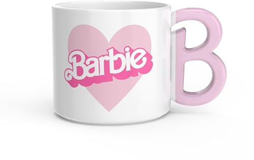 Zak Designs Barbie Ceramic Coffee Mug for Hot Drinks, Collectible Keepsake with Sculpted Handle (15 oz, Barbie)