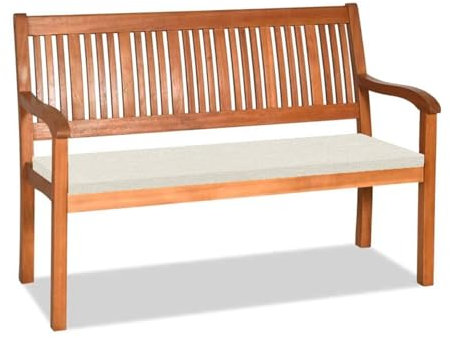 Orumrud 3CM Dicke Bankauflage Bankkissen mit Abnehmbarem Bezug,120x40x3cm rutschfeste Sitzkissen Sitzauflage Bank Sitzpolster Bankpolster Waschbare Stuhlkissen Gartenbank,Creme