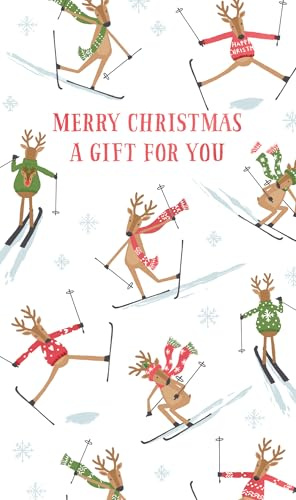 Skiing Reindeers Christmas Money Wallet Gift Card XMW141