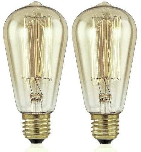 2 Pcs Replacement Edison Bulb for Electric Wax Melt Burner, E14 230V 40W Edison Bulb, 2700K Warm White