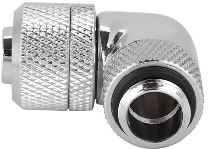 Cpu Cooler, Air Cooler Cpu with 90° Right Angle Elbow G1/4 Thread Water Cooling Fitting Thin Tube Cpu Air Cooler for Computer Water Cooling System (Silver)