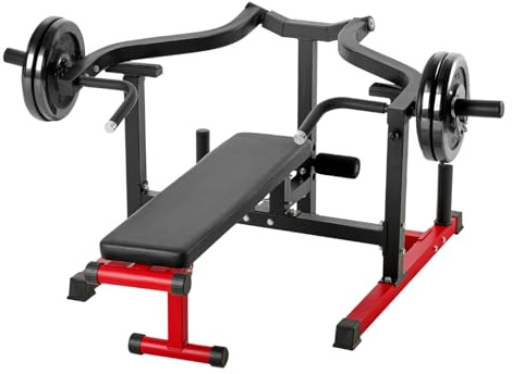 VEVOR Chest Press Machine, 450 LBS Bench Press Set, Adjustable Flat Incline Bench with Independent Converging Arms, Upper Chest Equipment, Fitness Home Gym Equipment for Chest, AB Workouts, Shoulder