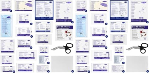 ACTIOMEDIC Erste-Hilfe-Nachfüllpackung nach DIN 13 157 I Nachfüllset für Verbandkasten & -Schrank mit mehrsprachiger Beschriftung I Notfallmedizinische Ausstattung, 24 x 16 x 6 cm (Packung mit 2)