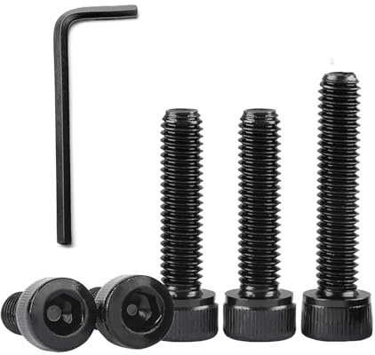 QANCEN 20 Piezas Tornillos de Cabeza Hexagonal M3x30mm, Tornillos Allen de Acero Inoxidable Totalmente Roscados para Reparación de Motor Eléctrico,Negro