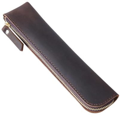 getuse Federmäppchen aus PU-Leder, wasserdicht, Kosmetik-Organizer, 20 x 4,5 cm, Schreibwaren, Aufbewahrung, Manga, Kunstbedarf, dunkelbraun, M, 32 x 32 cm