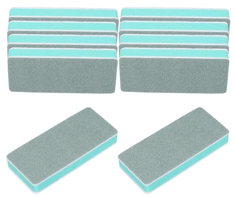 sourcing map Buffer Block Nail File 300 Grit Green 10Pcs | Double Side Sponge Nail Buffers,for Professional Manicure Acrylic Nails,Natural Nails