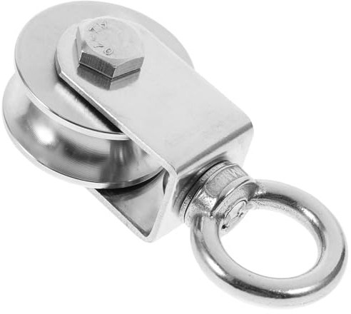 Toddmomy Poulie à Câble Métallique Simple Pivotante en Acier Inoxydable 201 Antirouille à Rotation 360° pour Levage et Traction de Câbles Métalliques en Intérieur et Extérieur