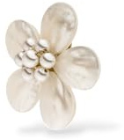Purelei Pearly Flower Charm für Damen, Edelstahl Anhänger mit Muschelperlen, floraler Charm mit verstecktem Karabiner