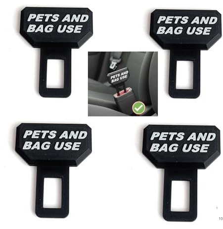 Clip anti-bip Auto Silenziatore Cintura Sicurezza Auto per Cani e Animali - Stop Bip Universale per Trasporto Carichi e Spesa - Alta Resistenza - Accessori Interni Auto (4 PACK)