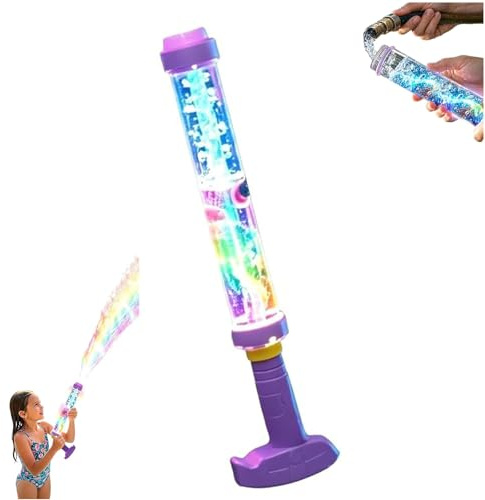 Blaster de Agua LED de Arco Iris Brillante: diversión de Verano Que explota como Magia, Pistola rociadora de Agua de Fuegos Artificiales con Luces, Juguete de remojo Creativo para Fiestas (1 PC)