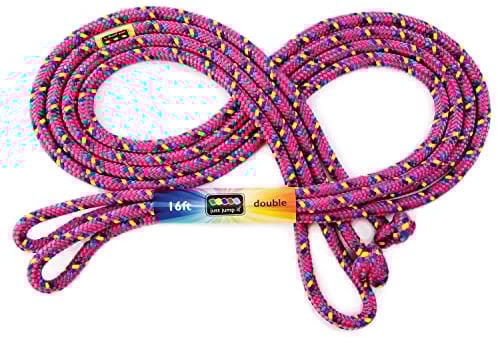 Just Jump It - Double Dutch Jump Rope - Agility Play - Red Confetti, 16' Jump Rope
