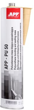 APP PU 50 Colle-mastic carrosserie voiture | Colle polyuréthane: excellent pour une utilisation comme colle a pare brise | Mastic colle étanche pour nombreux matériaux | Jaune | 310 ml