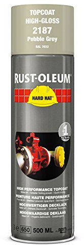 RUST-OLEUM 2187 Hard Hat Topcoat Ral-Colours, The Nr. 1 Industrial Paint Aerosol. Go Further, Work Faster, Last Longer!, Pebble grey-RAL 7032