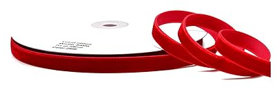 Creativery Samtband 10mm x 10m Rolle - Farbauswahl in 3/6/10/16/22/25/50mm - farbecht & waschbar - Schleifenband zum Nähen - Geschenkband zum Verpacken Dekorieren Basteln - Rot 250