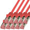 BIGtec Lan Kabel 10 Stück 0,25m Netzwerkkabel Ethernet Internet Patchkabel CAT.6 rot Gigabit SFTP doppelt geschirmt für Netzwerke Modem Router Switch 2 x RJ45 kompatibel zu CAT.5 CAT.6a CAT.7 Stecker