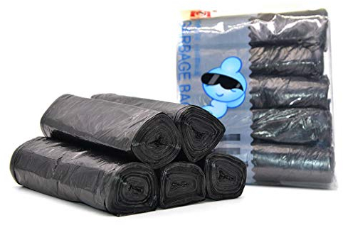 Reciclaje de bolsas de basura de plástico Bolsas de basura Bolsas de basura Bolsas de basura para baño Cocina Sala de estar 10L Cubo de basura Negro 100pcs / paquete